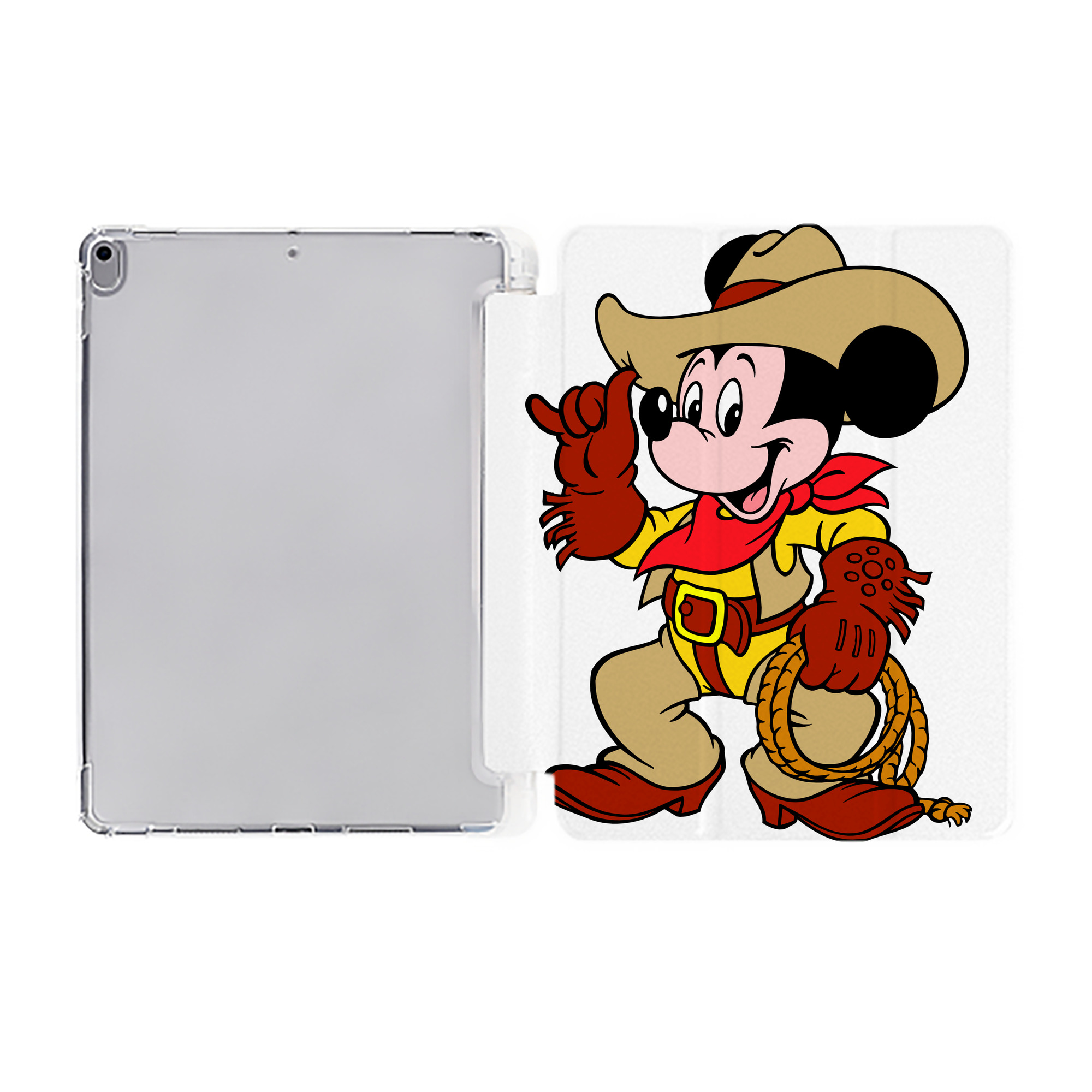 （画像用） ミッキーマウス Mickey Mouse IPad ケース ペン収納付き 三つ折りスタンド PUレザー×シリコン 対応機種9.5/10.5/10.9インチ